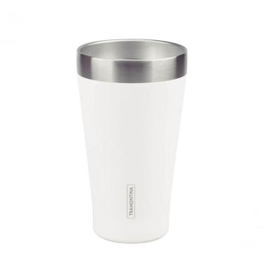 Imagem de Copo Térmico Branco Em Aço Inox Tramontina Exata Sem Tampa 550ml