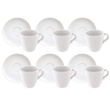 Imagem de Conjunto De Xícaras E Pires De Cappuccino Tramontina Paola Em Porcelana 200ml