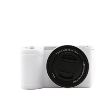 Imagem de STSEETOP Capa de câmera para Sony ZV-E10 II - Capa protetora de silicone para DSLR DSLR, gaiola destacável, à prova de choque, à prova de poeira (branca)