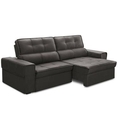 Imagem de Sofá Retrátil Reclinável Para Sala 3 Lugares 210cm Samir F04 Veludo Marrom Escuro - Lyam Decor