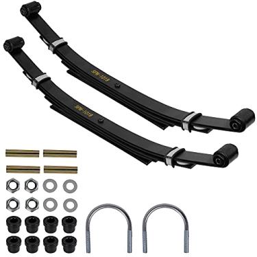 Imagem de NOKINS Conjunto de molas de folha traseira de 4 folhas de ação dupla resistente com kit de bucha adequado para carro de clube DS 1982-Up Gas & Electric Golf Cart, pacote com 2