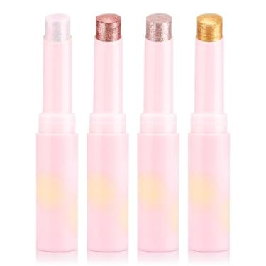 Imagem de Erinde Sombra de olhos em bastão de gelatina, cremosa, suave, à prova d'água, à prova de manchas, bastão de sombra de longa duração, multiuso, altamente pigmentado, para mulheres, 01+02+03+05