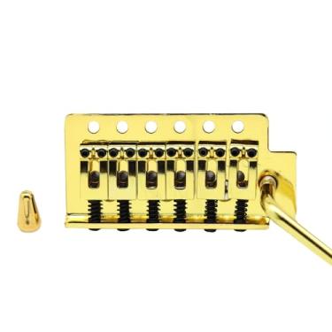 Imagem de Conjunto de ponte de guitarra vintage de 52,5 mm ST Guitar Tremolo Bridge para substituição de guitarra elétrica Squier/México Fender Strat Stratocaster (ouro)