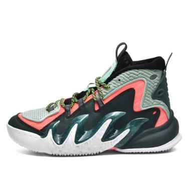 Imagem de Bolognifi Tênis de basquete antiderrapantes cano alto masculino, botas esportivas desempenho profissional Equipamento de basquetebol(Green,38 BR)