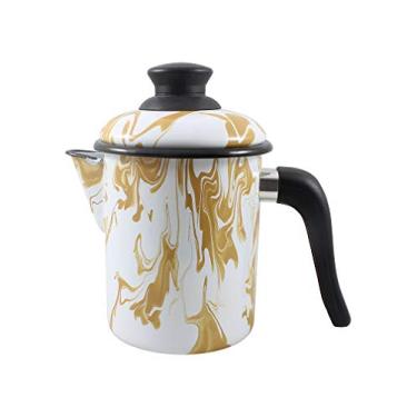 Imagem de Leiteira 10 Esmaltada Marmorizada Marrom - 900 ml - Ewel