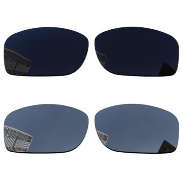 Imagem de Acefrog Lentes de reposição polarizadas de 1,5 mm para óculos de sol Oakley Fives Squared OO9238 54 mm, material atualizado, resistente a impactos - titânio preto e prata polarizado - 1,5 mm