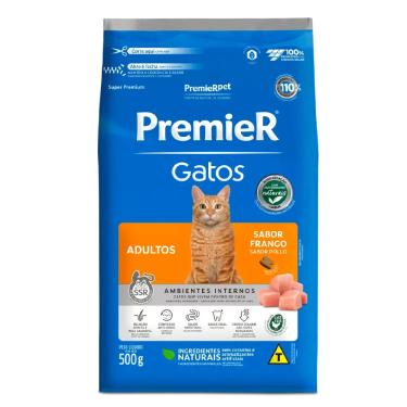 Imagem de Ração Premier Ambientes Internos Gatos Adultos Frango 500g