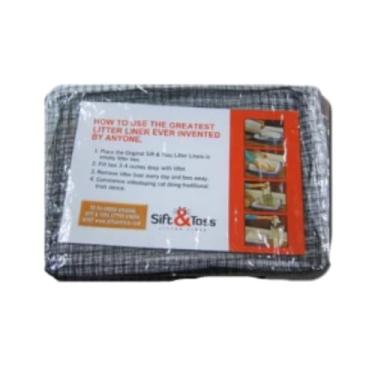 Imagem de FJMQHU Pacote com 10 Forros para Caixa de Areia para Gatos de Alta Resistência, Feitos de aço Inoxidável com Peneira, 37x26x13cm