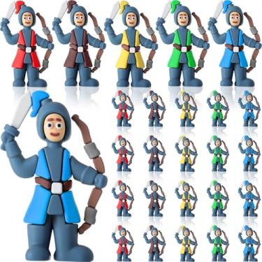 Imagem de Viozakanry 25 bonecos de mini cavaleiro a granel pequeno cavaleiro estatuetas de ação castelo medieval soldado estátuas de brinquedo pequenas para lembrancinhas de festa, saco de presente, adereços de
