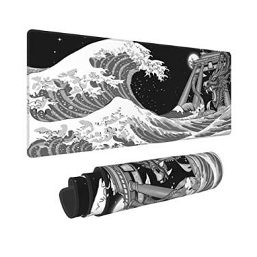 Imagem de Tapete de mouse para jogos, ondas japonesas, dragão do mar, mouse pad 70 x 29 cm, tapete de mesa de computador GG estendido, impermeável, antiderrapante, para casa, escritório, jogos, trabalho