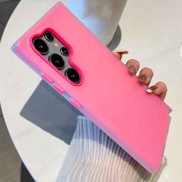 Imagem de Capa de celular macia, fosca e gelatinosa, à prova de choque, para Samsung S25, S24 Ultra, S23fe, S22 Plus, A16, A36, A15, A35, A55, A53, A52, 5g (para Galaxy S23+/rosa vermelha)