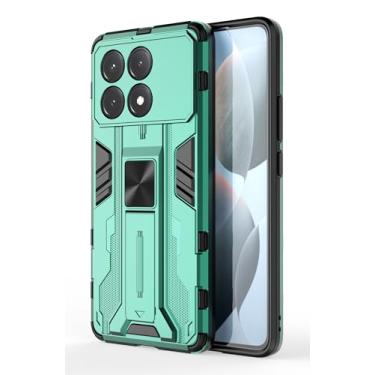 Imagem de SORAKA Capa para Xiaomi POCO X6 Pro 5G com suporte Capa de proteção resistente para Xiaomi POCO X6 Pro 5G Capa com placa de metal para suporte magnético para carro Capa Silm Fit