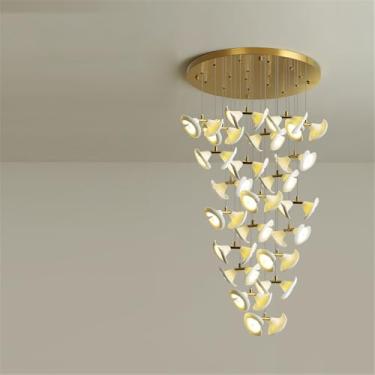 Imagem de OUFULA Contemporâneo Girar Escada Pendente Lâmpada LED Moda Criatividade Sala Restaurante Quarto Villa Hotel Edifício Duplex Candelabro (C A 22 luzes)