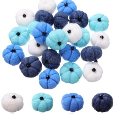 Imagem de Simgoing 24 peças de pompons de abóbora de feltro pequeno de 2,5 cm, mini abóboras, multicolorido, outono, feito à mão, guirlanda para artesanato, outono, Ação de Graças, Halloween, decoração de casa