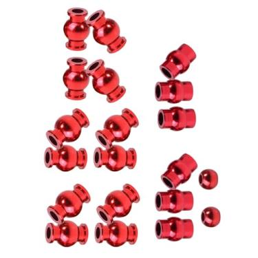Imagem de ARRCat Para 1/10 Arrma Big Rock Vorteks Senton Granito Typhon 4X4 3S&550 Upgrades Parte, Liga de Suspensão de Alumínio, Bola Pivô de Choque, Bola Pivô de Ligação de Direção, 22 peças, Substituir #AR330515, Vermelho