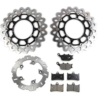 Imagem de Rotores e pastilhas de disco de freio dianteiro traseiro Arashi para Yamaha YZF R1 2004-2005, FZ1 FZ1000 Fazer 2006-2012 ABS 08-12, acessórios de substituição de motocicleta pretos