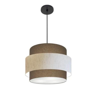 Imagem de Lustre Para Sala De Jantar Vivare Md-4393 Cúpula Em Tecido 45cm Cáqui-linho-bege-cáqui 127/220v