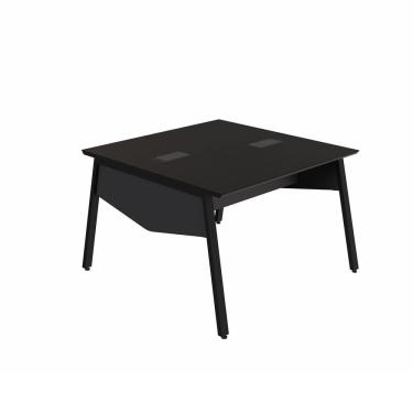 Imagem de Mesa Escritório Plataforma 2 Pessoas 135cm com Tampo Chanfrado Industrial Executive Preto