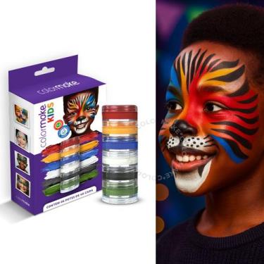 Imagem de Tinta Facial Cremosa Maquiagem Artística Kids 6 Cores ColorMake