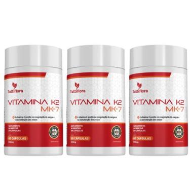 Imagem de Kit 3x Vitamina K2 MK-7 60 Cápsulas 500mg Tuttiflora