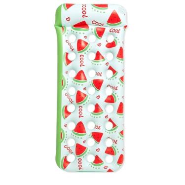 Imagem de Boia Colchão Inflável 180cm Gigante Praia Piscinar com Estampa de Melancia, Verde e Vermelho, Design Tropical Cool