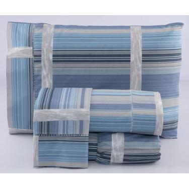 Imagem de Lençol Solteiro Avulso Estampado 180 Fios Algodão Vernazza - Bazar Enxoval (Azul)