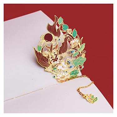 Imagem de Marcador de livro de metal estilo chinês animais oco conjunto de marcas de livro criativo para professores anime material escolar marcador de livro de metal (cor: B)