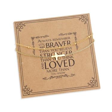 Imagem de Agriajun Gargantilha feminina com cruz dourada para presente cristão, colares de ouro delicados, acessórios de fé religiosa, joias modernas, Aço inoxidável, Sem Pedra Preciosa