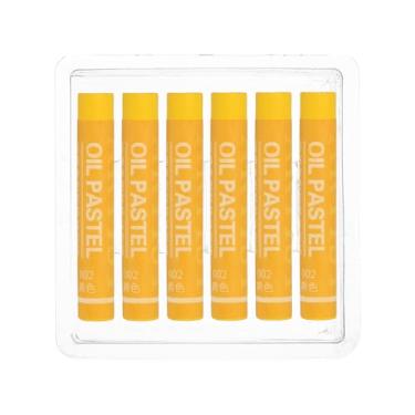 Imagem de PATIKIL Pastéis de óleo amarelo, 6 peças de giz de cera de óleo macio, pastéis cremosos, materiais de arte em bastão para pintura de arte, desenho, mistura de graffiti para iniciantes e artistas