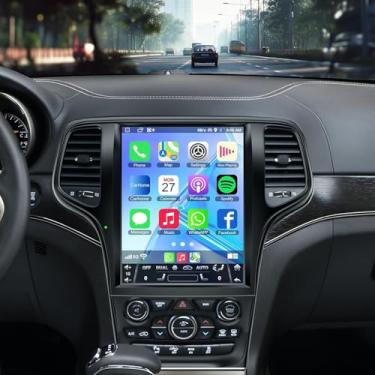 Imagem de Rádio automotivo com tela sensível ao toque de 12,1 polegadas para Jeep Grand Cherokee, atualização de rádio 2014, 2015, 2016 e 2017, estéreo com carplay sem fio, Android Auto WiFi, navegação GPS 4G +