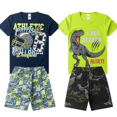 Imagem de Kit 4 Peças Pijama Infantil Menina Menino Juvenil Feminino Criança - A