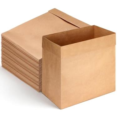 Imagem de Humyoun 30 sacos compactadores de lixo para cozinha, sacos compactadores de papel Kraft resistentes pré-algemados com forro impermeável fundo reforçado para uso na cozinha, 52 x 40 x 22 cm