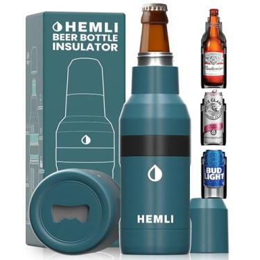 Imagem de Resfriador de garrafa de cerveja e capa isolante de lata – Retenção de frio por 12 horas, ajuste fixo, revestimento em pó resistente a arranhões, adequado para garrafas de cerveja, latas e latas finas