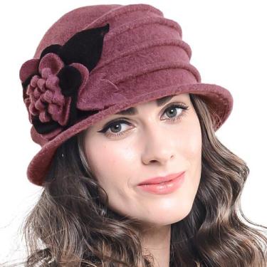 Imagem de Chapéu de inverno FORBUSITE Vintage Feminino, vestido de lã floral, cl