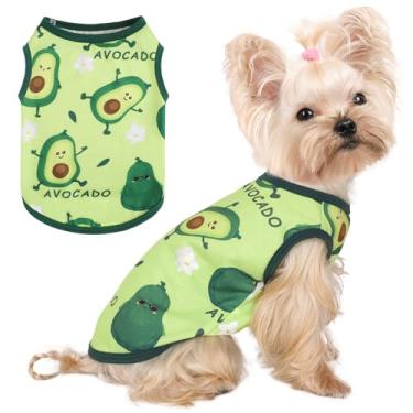 Imagem de Sebaoyu Colete para cães pequenos, camisetas macias e respiráveis para meninos e meninas, coletes leves sem mangas, roupas para filhotes de cachorro (abacate verde, M)