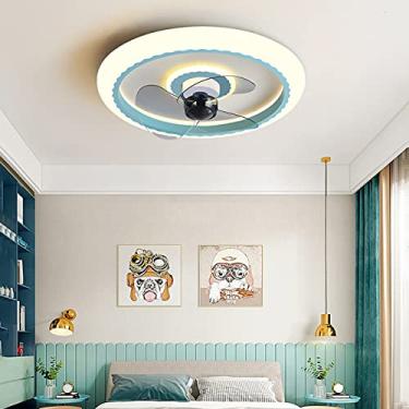 Imagem de Ventiladores com luzes de teto para quarto 3 velocidades ventilador silencioso infantil com controle remoto e aplicativo luzes de teto LED com temporizador para sala de jantar Liviroom ventilador