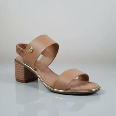 Imagem de Sandália Salto Bloco Tramada Conforto Beira Rio - Nude, 36