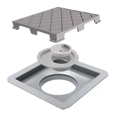 Imagem de Ralo Linear Quadrado Tampa Oculta Pvc 15x15cm Novii - Elleve