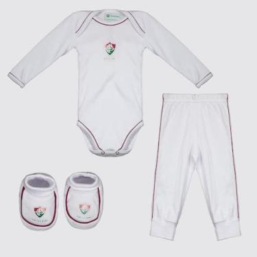 Imagem de Kit Body Longo Calça e Pantufa Infantil Fluminense - Torcida Baby, GG