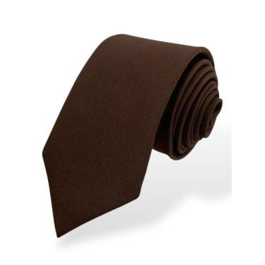 Imagem de Gravata Masculina Social Marrom Lisa Fosca para Padrinhos de Casamento