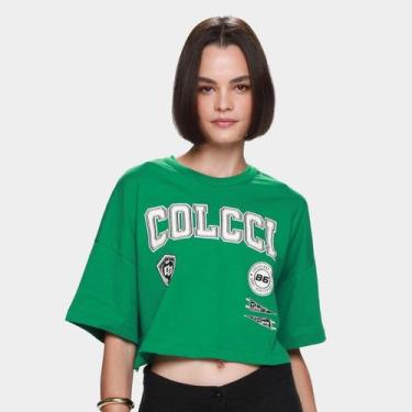 Imagem de Camiseta Cropped Colcci 1986 Feminina, Oliva, M