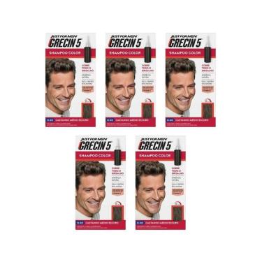 Imagem de Grecin 5 Shampoo Tonalizante Castanho Medio Escuro-Kit C/5Un