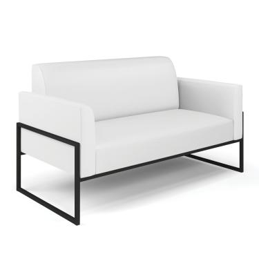 Imagem de Sofá Namoradeira Base Industrial Alta Preto Marisa Corino Branco D03 - D'Rossi