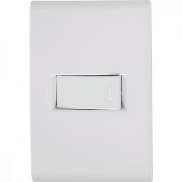 Imagem de Conjunto 4x2 com 1 Interruptor Simples Horizontal Tramontina Liz 10 A 250 V Branco