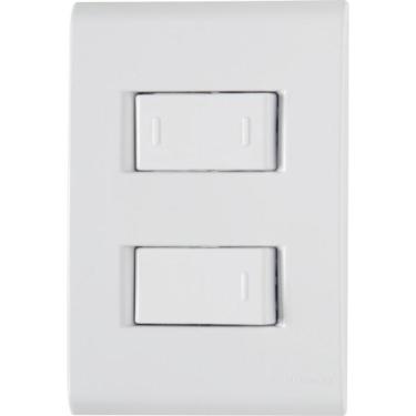 Imagem de Conjunto 4x2 com 1 Interruptor Simples 10 A 250 V e 1 Interruptor Paralelo 10 A 250 V Tramontina Liz Branco