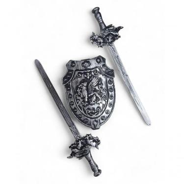 Imagem de Kit Medieval 2 Espadas Escudo Grifo Combate Infantil Jr0951