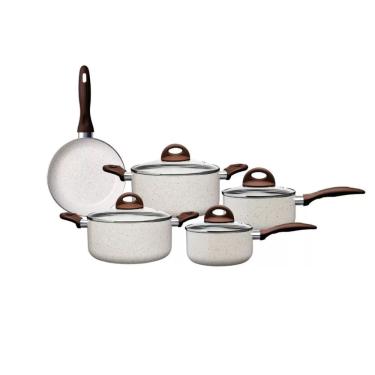 Imagem de Conjunto Panelas 5 Peças Ceramic Life Granada com Indução Vanilla Brinox