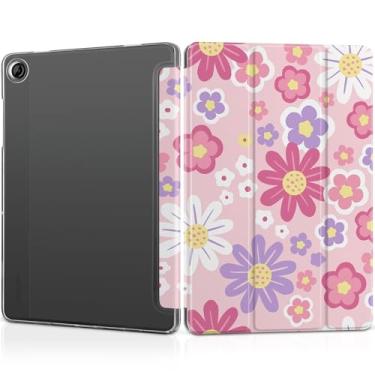 Imagem de DONGKE Capa para Samsung Galaxy Tab A9+/A9 Plus 27.9 cm 2023 (SM-X210/X216/X218), suporte fino, capa traseira translúcida, capa inteligente, despertar/hibernar automaticamente - Power Flowers