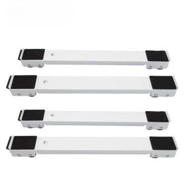 Imagem de Suporte com Rodinhas, Aparelho Movedor Móveis Suporte de Base com Rodinha para Geladeira Fogão E Máquina de Lavar Lousa Base Carrinho(KIT2-Branco)