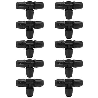 Imagem de Conector em T farpado para mangueira 10 peças 8/11 adaptador de tubo de bloqueio ABS durável para irrigação por gotejamento de jardim sistema de irrigação de estufa